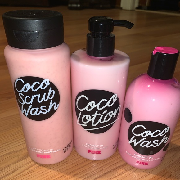 Coconut Oil Conditioning Body Lotion Pink Coco Lotion Gift Set Vs